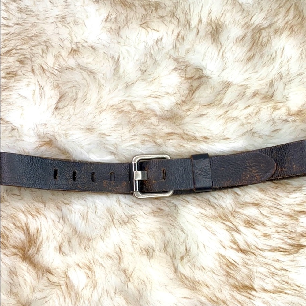 VINTAGE: Black Thick Leather Belt